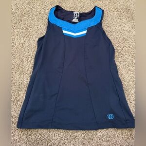 Wilson Women's Tenniscore Blue Activewear Tank Top Size Small Built In Bra